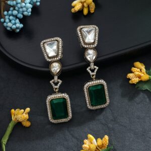 Vintage Emerald Green Drop Earrings