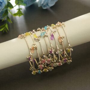 Ghungroo Charm Kashmiri Bangle Set of 8
