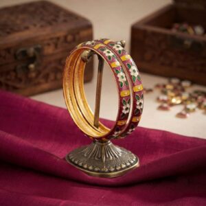 Traditional Meenakari Handcrafted Purple and Green Bangle Set of 2